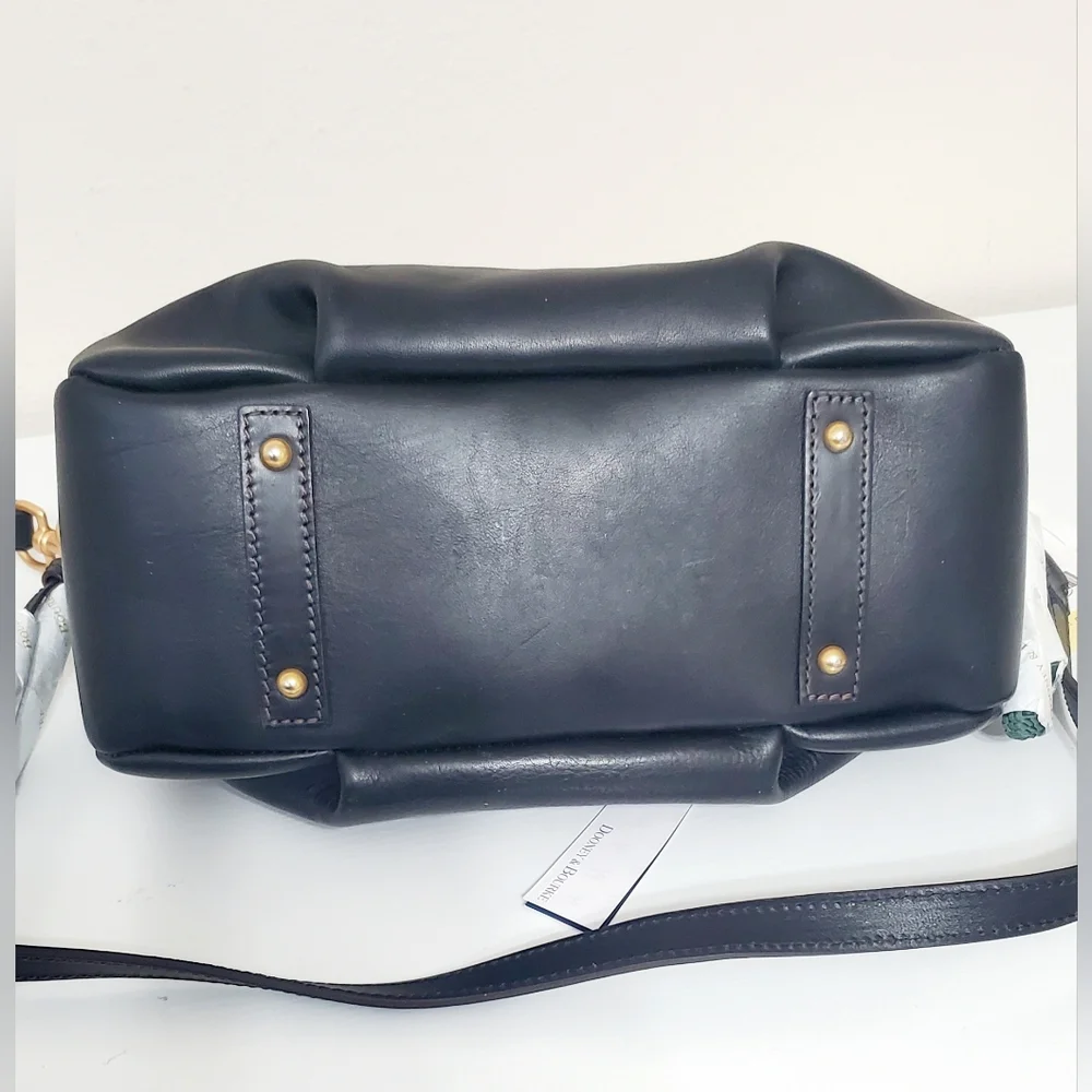 New Dooney Bourke Florentine Leather Medium Mail Satchel Black - Picture 8 of 10